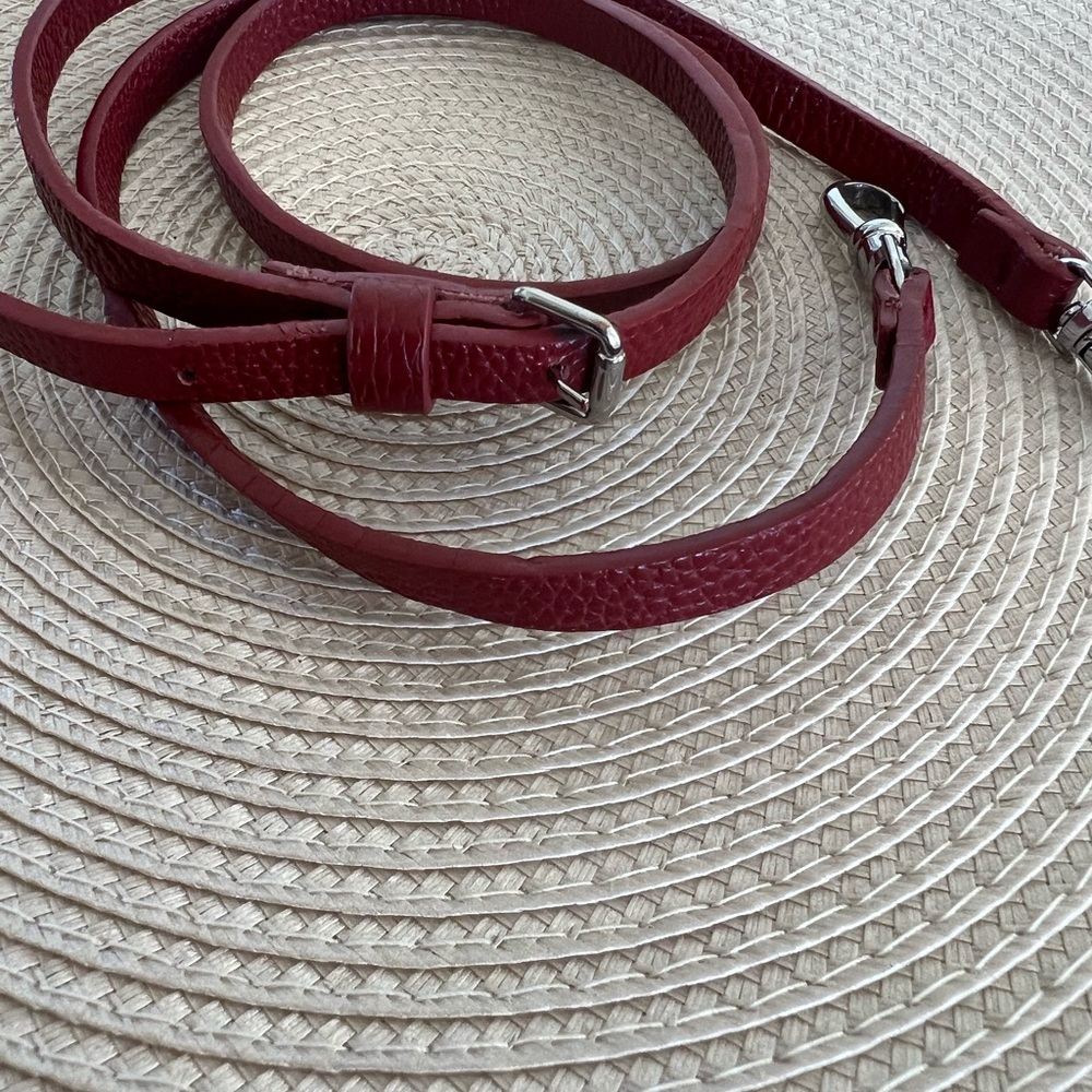 NWOT Bandolier Burgundy Deep red adjustable phone case strap with silver clasp